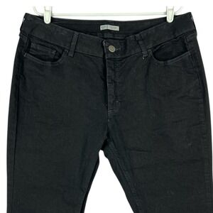 RIDERS Women's Stretch Black Denim Jeans Size 16W Relaxed High Rise Tapered Leg